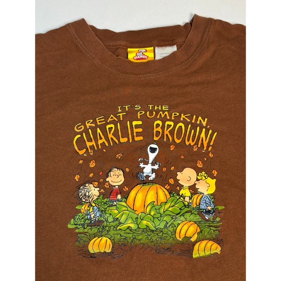 Officially Licensed PEANUTS Great Pumpkin Charlie Brown T-Shirt Size Large - Picture 1 of 10